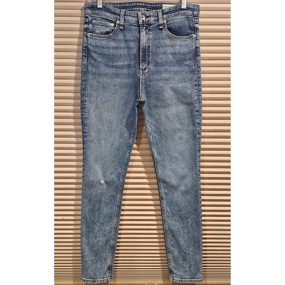 Rag & Bone Nina High-Rise Ankle Skinny Jeans Norwalk Blue Womens Size 29 Stretch
